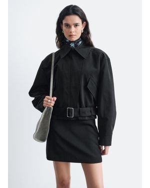 & Other Stories Belted Cotton Twill Jacket - Black