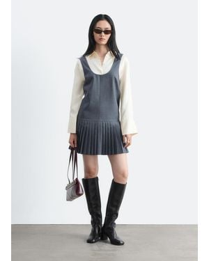 & Other Stories Pleat-Detail Layering Dress - Blue