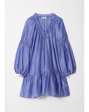 & Other Stories Flounced Mini Dress - Blue