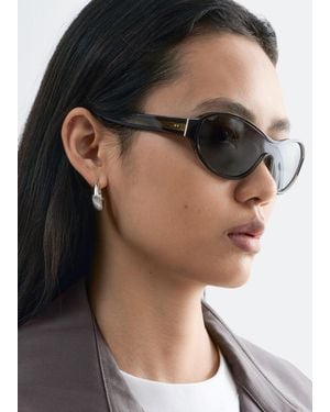 & Other Stories Oval Acetate Sunglasses - Black