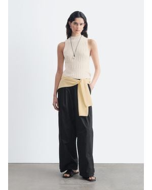 & Other Stories Pull-On Parachute Trousers - White