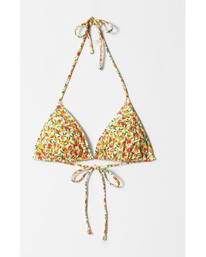 & Other Stories Halterneck Triangle Bikini Top - Metallic