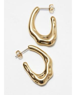 & Other Stories Wavy Hoop Earrings - Metallic