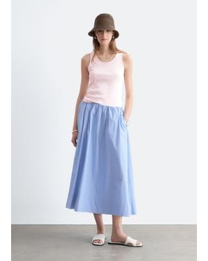 & Other Stories Cotton Midi Skirt - Blue