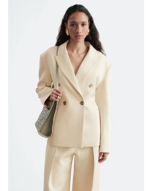 & Other Stories Cinched Waist Blazer - Natural