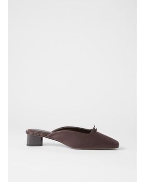 & Other Stories Square-Toe Satin Mules - White