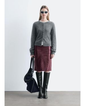 & Other Stories Nappa Leather Pencil Skirt - White
