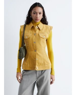 & Other Stories Fitted Denim Vest - Yellow