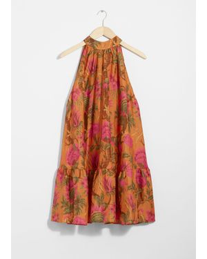 & Other Stories Bow-Detailed Mini Dress - Orange