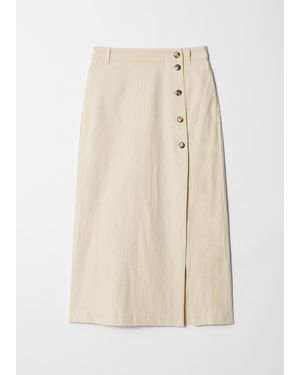 & Other Stories Midi Pencil Skirt - Natural