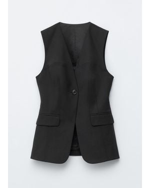 & Other Stories Wool-Blend Tailored Waistcoat - Black