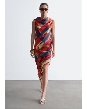 & Other Stories Scarf-Detail Midi Dress - Red