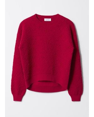 & Other Stories Strukturierter Jacquard-Strickpullover - Rot