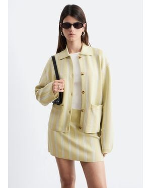& Other Stories Oversized Polo-Knit Cardigan - Metallic