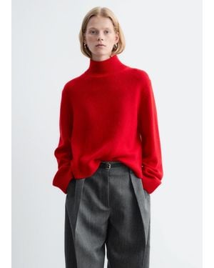 & Other Stories Wool-Cashmere Mock Neck Jumper - Red