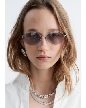 & Other Stories Round Wire-Frame Sunglasses - Brown