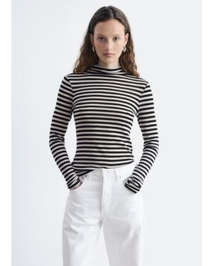 & Other Stories Wool Mock-Neck Top - White