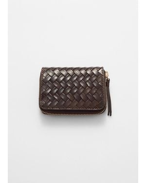 & Other Stories Braided Leather Wallet - White