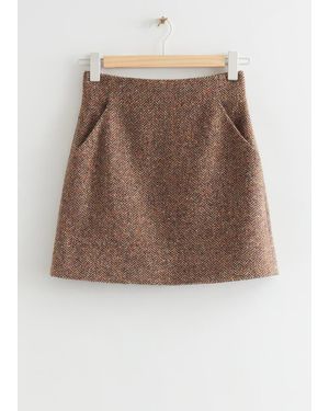 & Other Stories Minirock Aus Tweed - Braun
