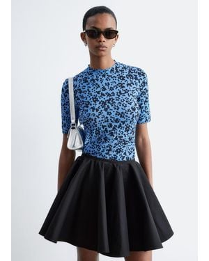 & Other Stories Mock-Neck Jersey Top - Blue