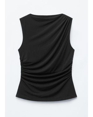 & Other Stories Draped Jersey Top - White
