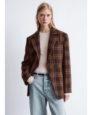 & Other Stories Fitted Shoulder-Pad Blazer - Brown