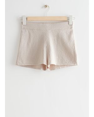 & Other Stories Fitted Knit Shorts - Natural