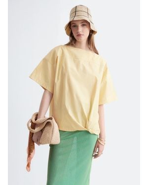 & Other Stories Tie-Hem Cotton Top - Green