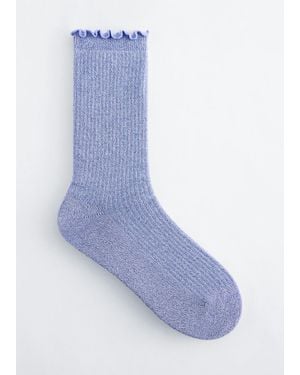 & Other Stories Frilled Glitter Socks - Blue