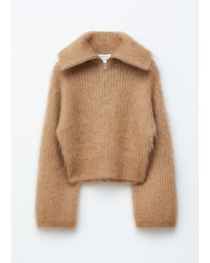 & Other Stories Rib-Knit Zip-Up Jumper - Blue