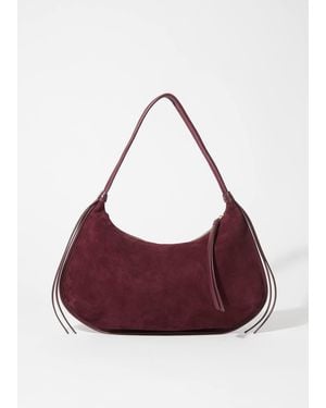 & Other Stories Fringed Suede Shoulder Bag - Purple