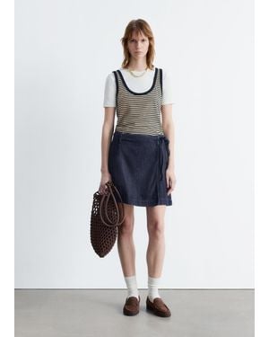 & Other Stories Tie-Detail Denim Mini Skirt - Blue
