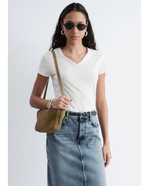& Other Stories Cotton V-Neck T-Shirt - White