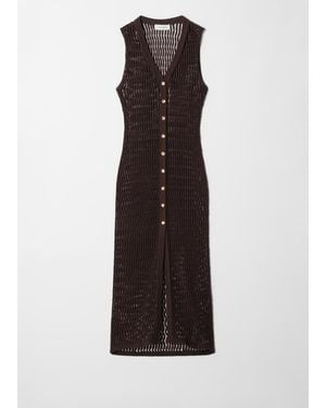 & Other Stories Open-Knit Maxi Dress - Brown