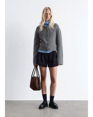 & Other Stories Cropped Boxy Cardigan - White