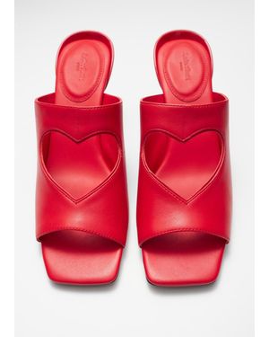 & Other Stories Cut-Out Leather Mules - Red