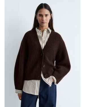 & Other Stories Chunky Rib-Knit Cardigan - Brown