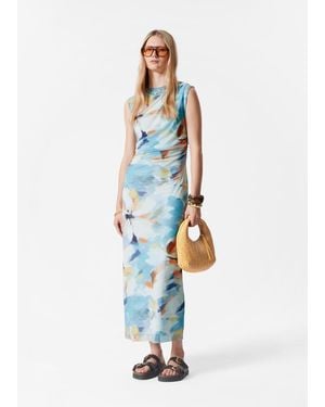 & Other Stories Draped Sleeveless Midi Dress - White