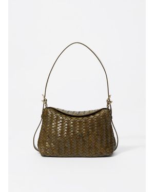 & Other Stories Small Braided Leather Tote - White