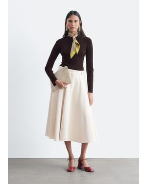 & Other Stories Tailored Circle Cut Skirt - White