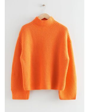 & Other Stories Oversized Wool Knit Jumper - Orange
