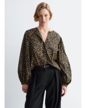 & Other Stories Gathered Cotton Blouse - Green