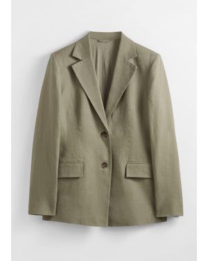 & Other Stories Fitted Linen Blazer - Green