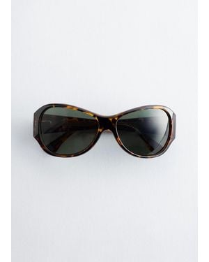 & Other Stories Oversized Curved Sunglasses - Black