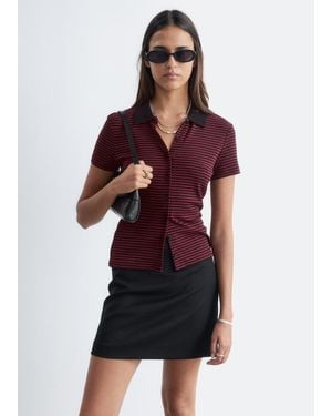 & Other Stories Buttoned Jersey Top - Red
