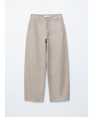 & Other Stories Wide-Leg Twill Trousers - White