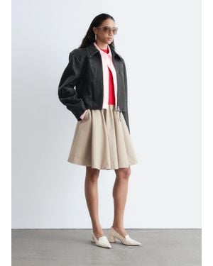 & Other Stories Leather Biker Jacket - White