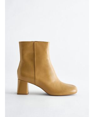 & Other Stories Leather Ankle Boots - White