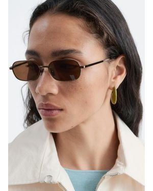 & Other Stories Slim Rectangular Sunglasses - Brown