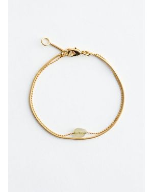 & Other Stories Double Chain Quartz Bracelet - White